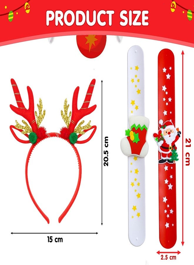 Kidology Christmas Gift Set for Kids - 2 Mini Christmas Storage Bags & 2 Christmas Slap Bands | Festive Holiday Accessories with Random Designs | Perfect for Party Favors, Stocking Stuffers & Gifts - Image 2